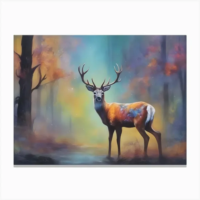 Deer In The Forest 7 Canvas Print by Surajpro