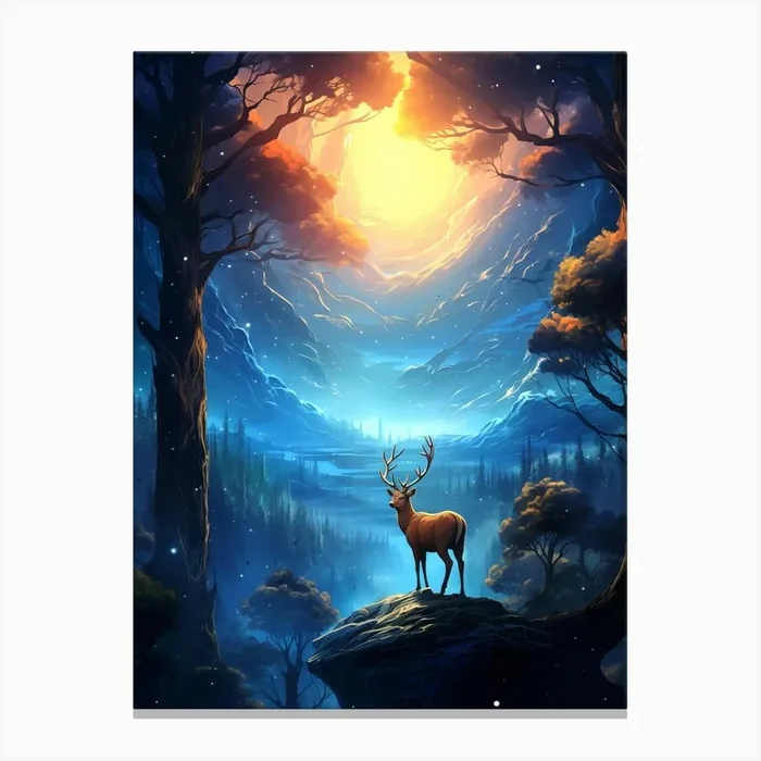 Deer In The Forest Canvas Print by cymdoran