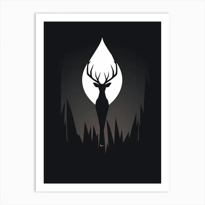 Deer Minimalist Abstract 1 Art Print by Abstract Art Expressions