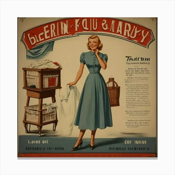 Default Default Vintage And Retro Laundry Advertising Aestethi 3 Canvas Print by ontoseno