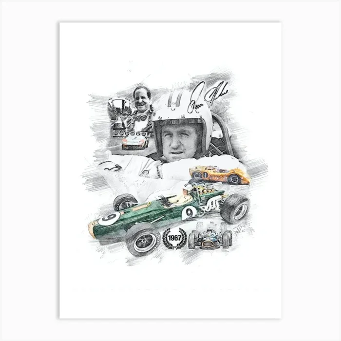 Denis Hulme Art Print by Theo’s Picture Factory