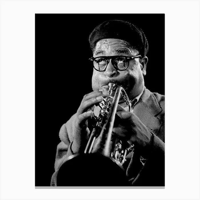 Dizzy Gillespie Line Art Illustration 1 Canvas PrintAB by Andika Bahtiar