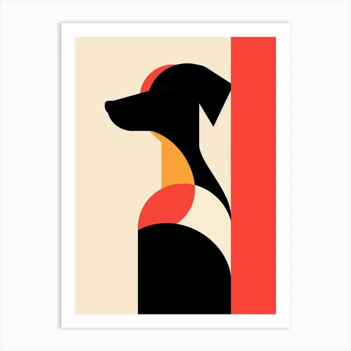 Dog Minimalist Abstract 1 Art Print by Abstract Art Expressions