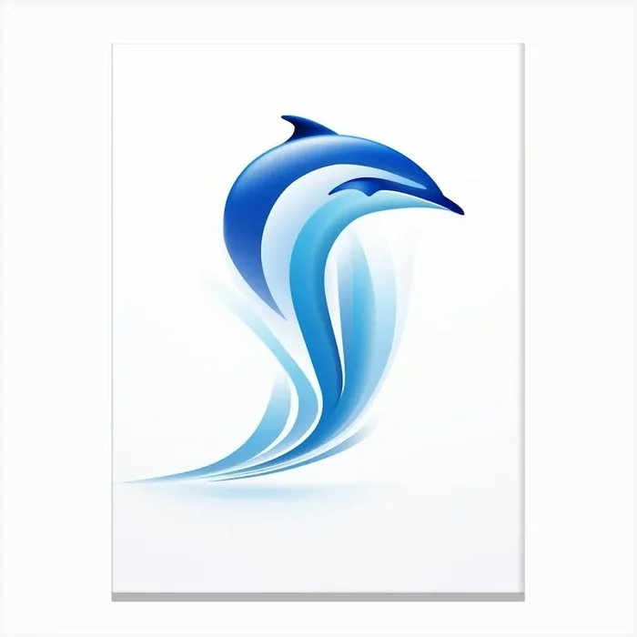 Dolphin Minimalist Abstract 3 Canvas Print by Abstract Art Expressions