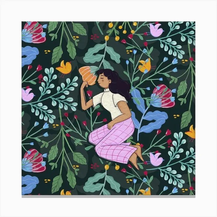 Dreaming Square Canvas Print by Lourdes Bruzzoni