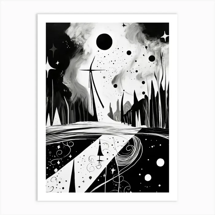 Dreams Abstract Black And White 3 Art Print by Abstract Art Expressions