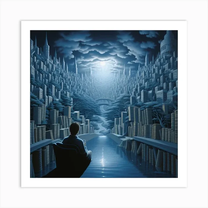Dreamscape In Library Art Print by DBmedia