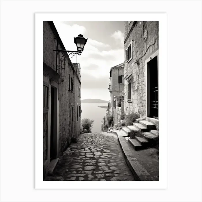 Dubrovnik, Croatia, Photography In Black And White 3 Art Print by Monochrome Vistas