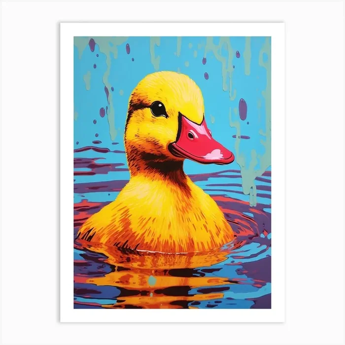 Duckling Colour Splash 3 Art Print by PopArt Pals