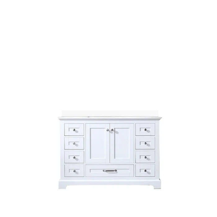 Dukes 48 in. W x 22 in. D White Single Bath Vanity and White Quartz Top