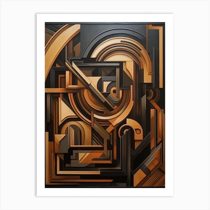 Dynamic Geometric Abstract Illustration 6 Art Print by Abstract Art Expressions
