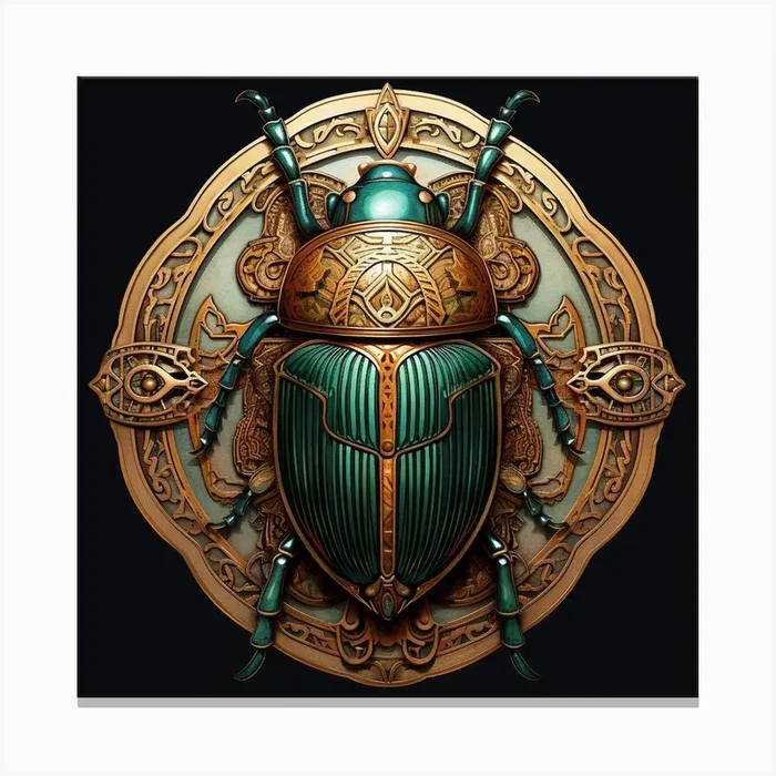 Egyptian Scarab 2 Canvas Print by PaigeDesigns