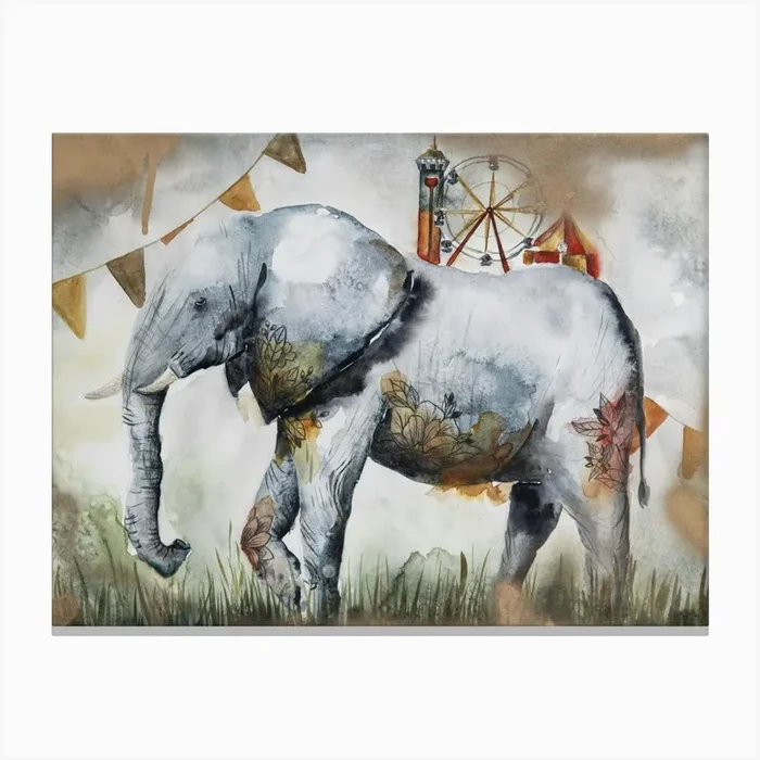 Elephant Walk Canvas Print by Indigo Rain