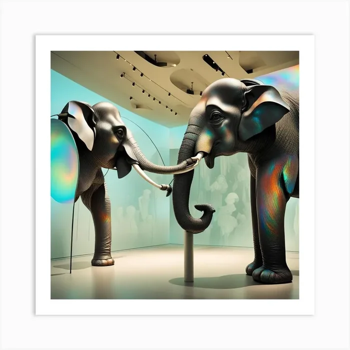 Elephants Art PrintW by Wisdom