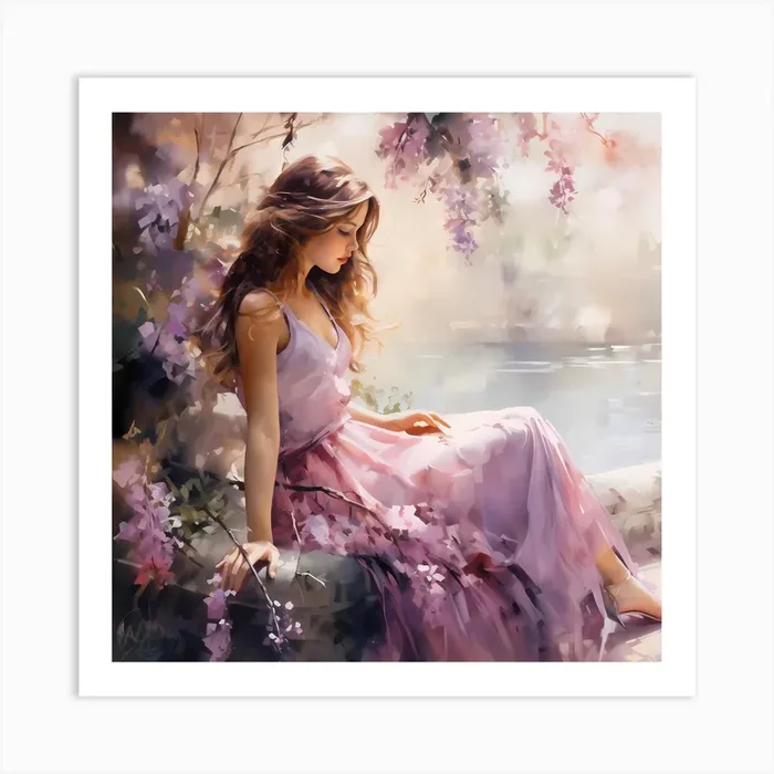 Enchanted Reverie: Sensuous Brushstrokes in Bloom Art Print by Quantum Vivid Digital Art