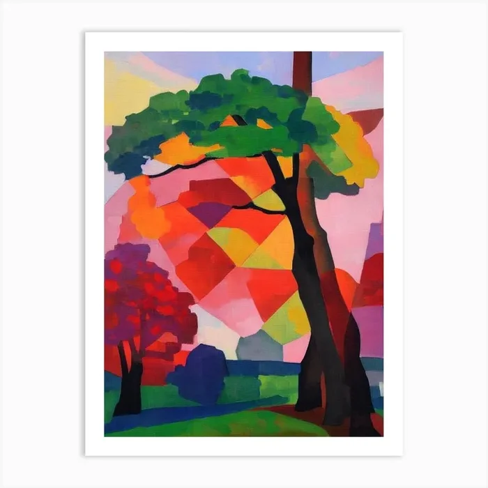 English Oak Tree Cubist 2 Art PrintAI by Arboreal Impressions