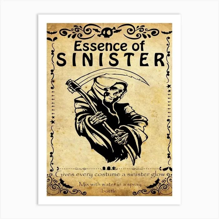 Essence Of Sinister, Halloween Poster Art Print by Vintage Spirit