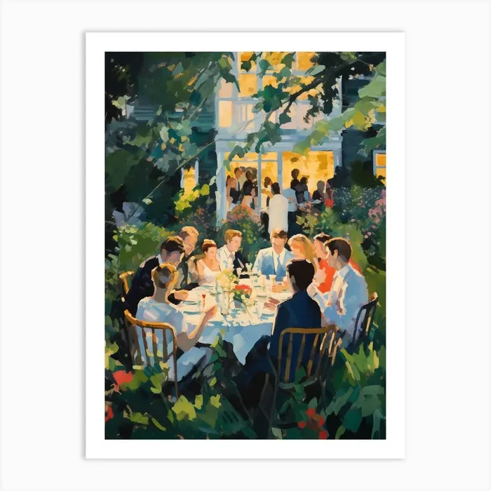 Evening Garden Party – expressionism Art Print by DBmedia