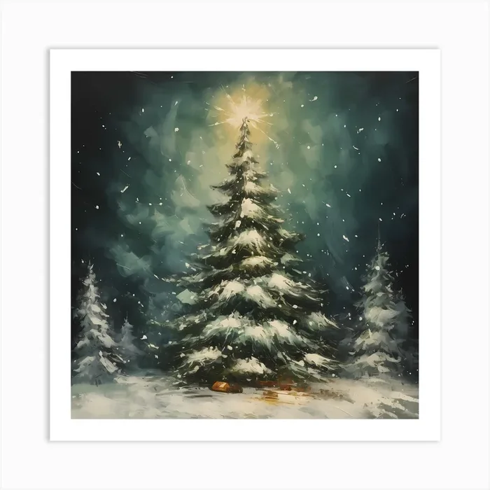 Everlasting Yule Elegance Art Print by Quantum Vivid Digital Art