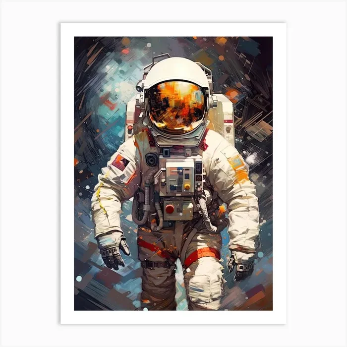 Expressive Astronaut Painting 4 Art Print by Celestial Odyssey