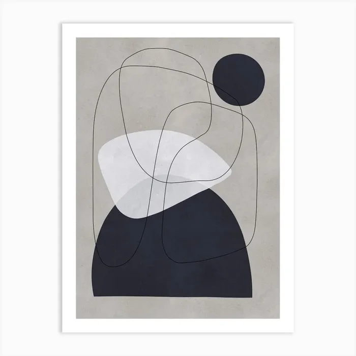 Expressive black and gray 5 Art Print by ArtDecor