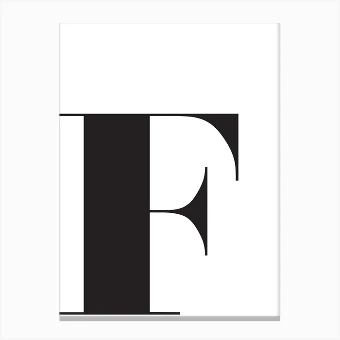 F Initial Canvas Print by Girl Visual