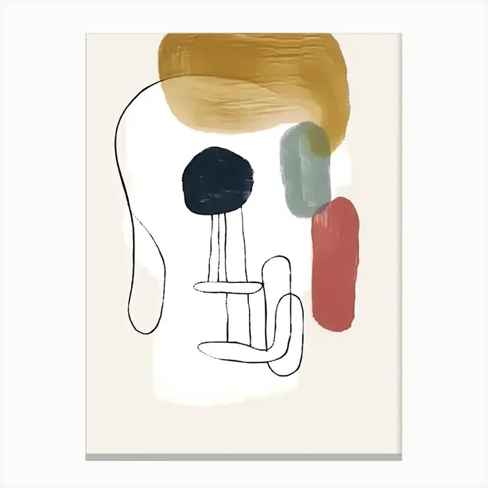 Face Line Art Abstract 0 Canvas Print by Abstract Art Expressions