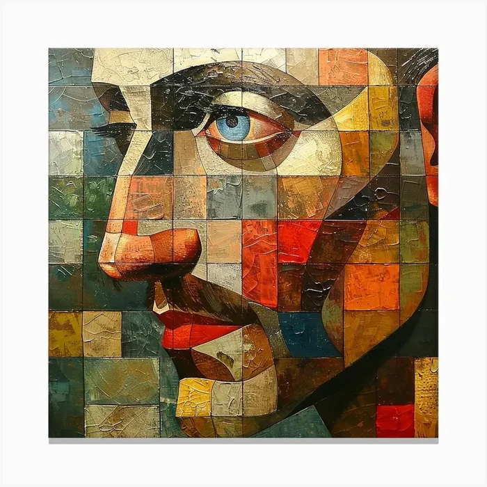 Face Of A Man Canvas Print by Pierce Millington Gallery