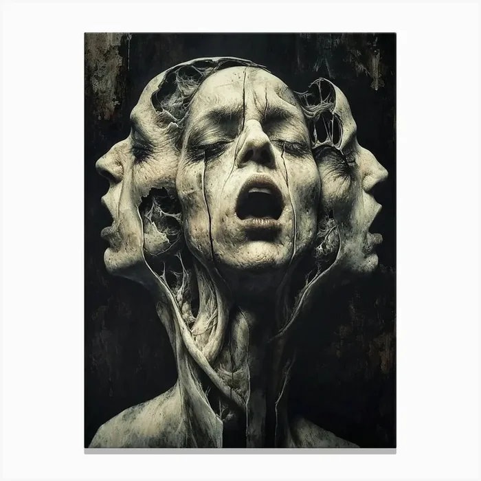 Face Of A Woman Canvas Print by Saad design