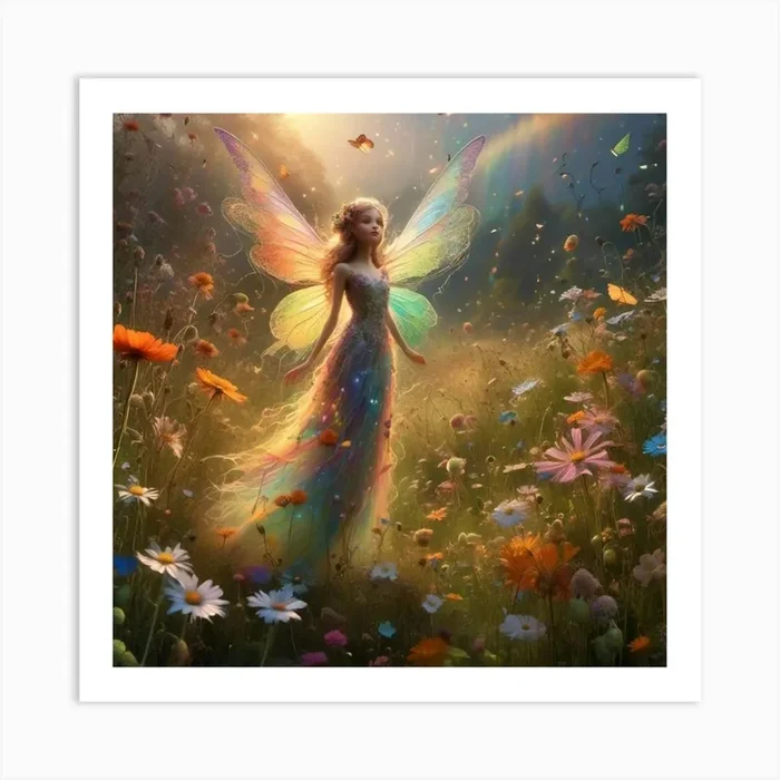 fairy in the flowers Art PrintC by CardinalBiggles
