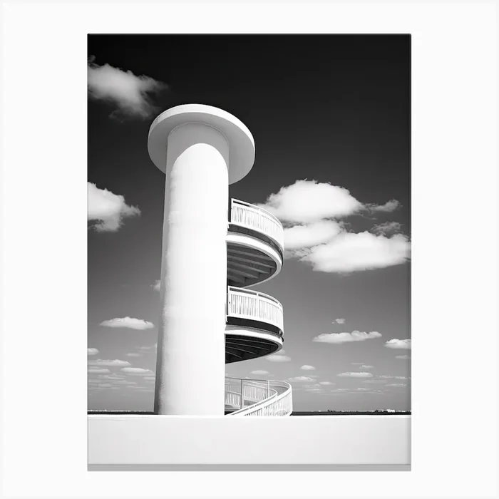 Faro, Portugal, Black And White Photography 3 Canvas Print by Monochrome Vistas