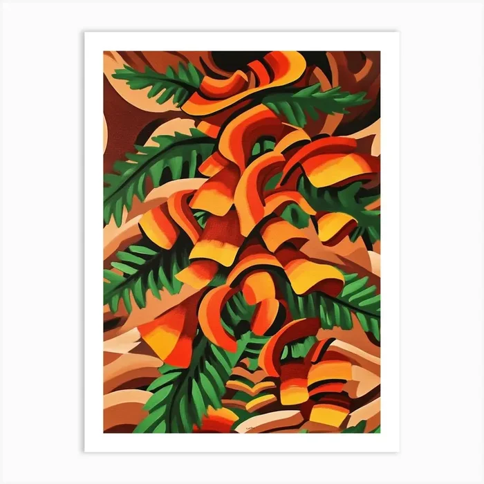 Ferns And Mushrooms Art Art PrintS by Saiful
