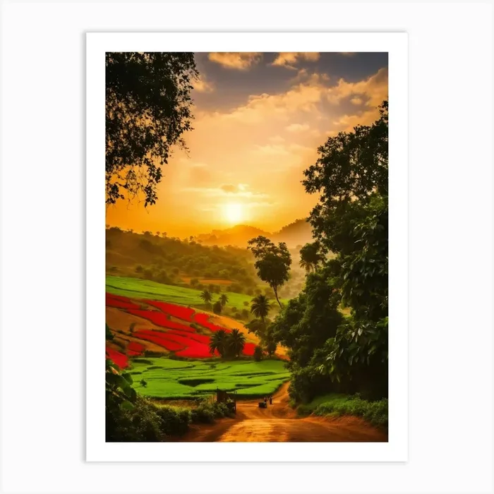 Field Landscape 2 Art Print by Anwir