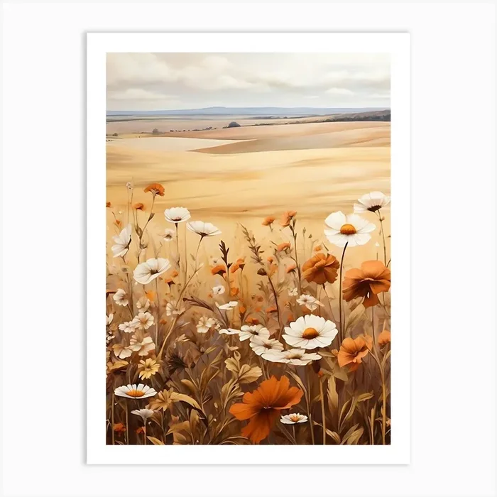 Field Of Flowers Art Print by WaveArt Studios