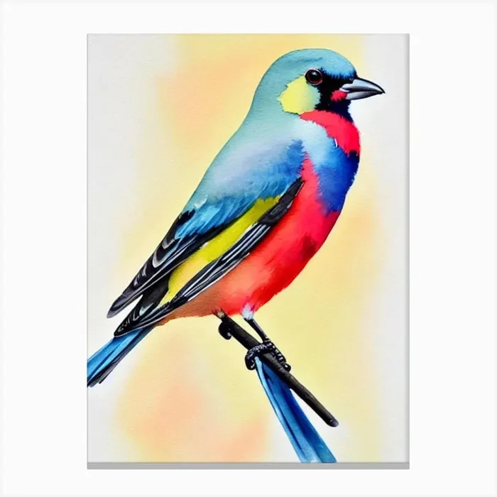 Finch Watercolour Bird Canvas Print by Featherline
