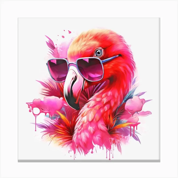 Flamingo In Sunglasses Canvas PrintS by SMLThreads