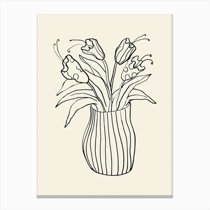 Floral Beige Art Poster_1981643 Canvas Print by 1x