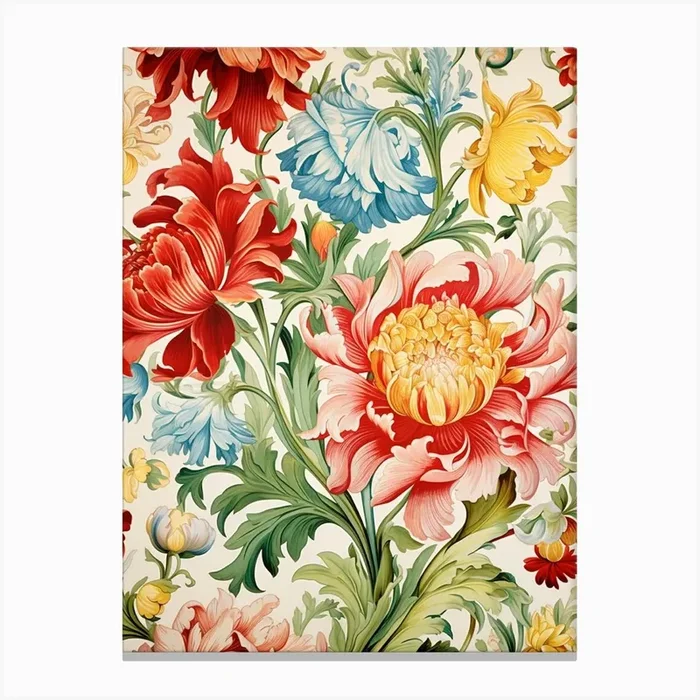Floral Wallpaper 131 Canvas PrintS by Shadesigns