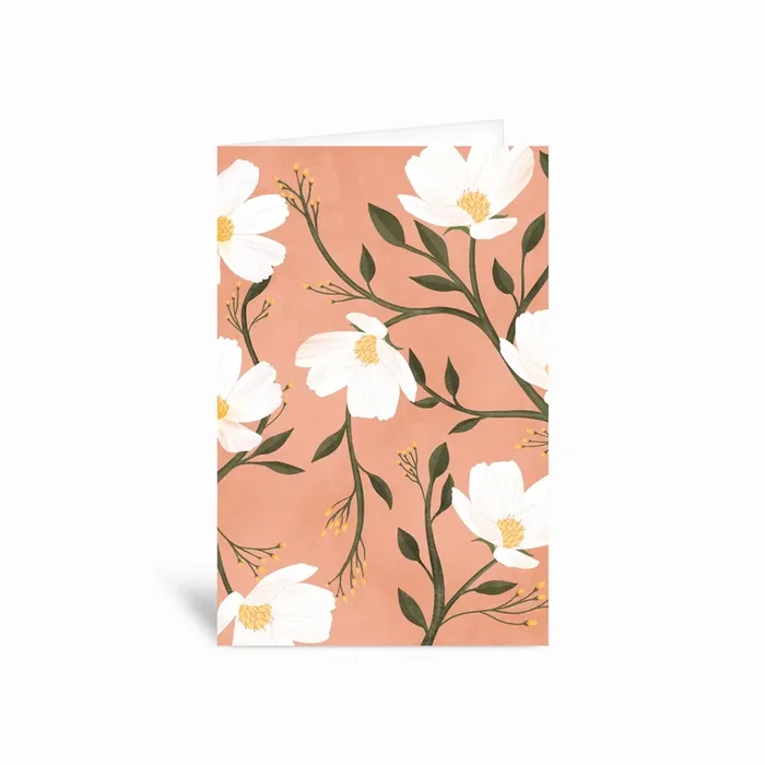 Flores Rosadas Greetings Card by Its Funny Howww
