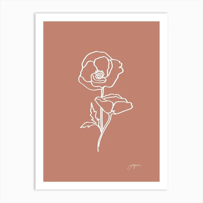 Flower Line Art No 483a Art Print by Szafranscy Art Studio