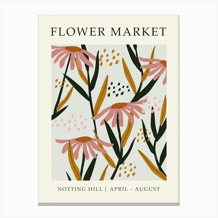 Flower Market Notting Hill Print Canvas Print by NordicDesignHouse