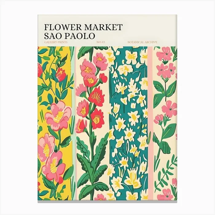 Flower Market Sao Paolo Canvas PrintA by ArtMart