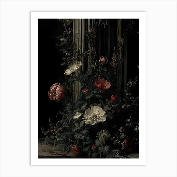 Flowers And Blood Art PrintA by ArtMart