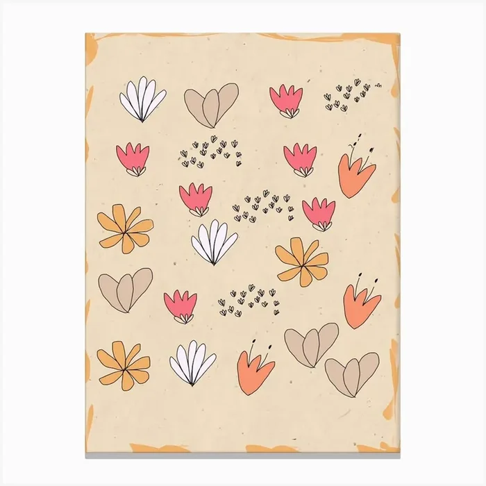 Flowers And Hearts Canvas Print by AniManoo