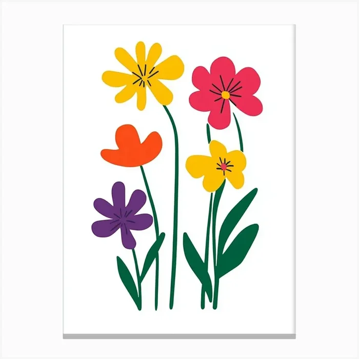 Flowers On A White Background 13 Canvas PrintS by Shadesigns