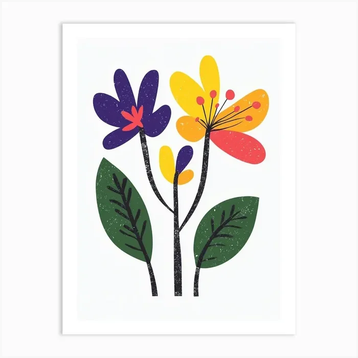 Flowers On A White Background 30 Art PrintS by Shadesigns