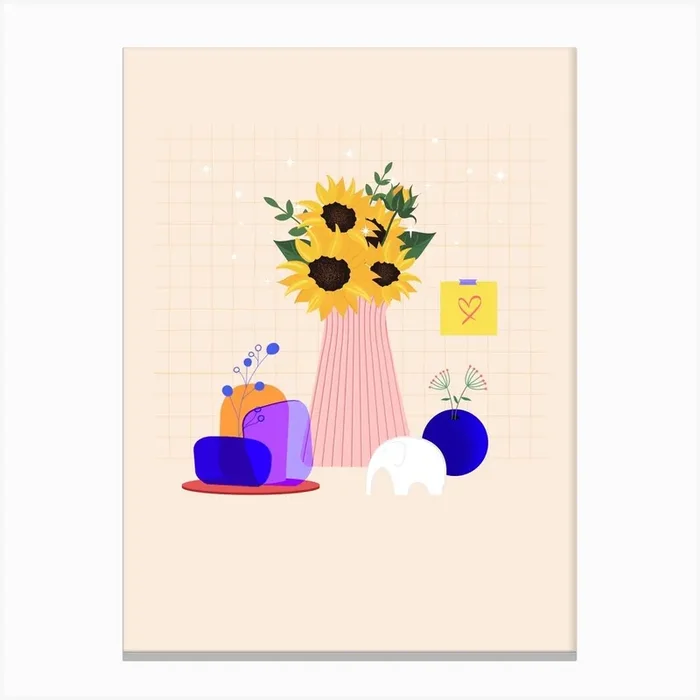 Flowers Still Life Canvas Print by Ankita Bhasme