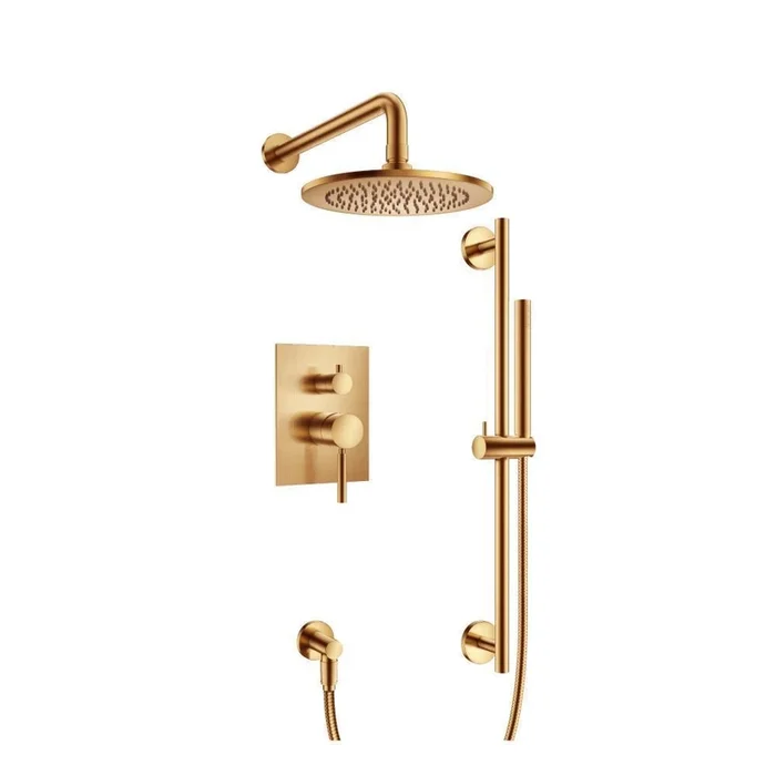 Flusso 100.3350 Two Output Shower Set With Shower Head, Hand Held And Slide Bar