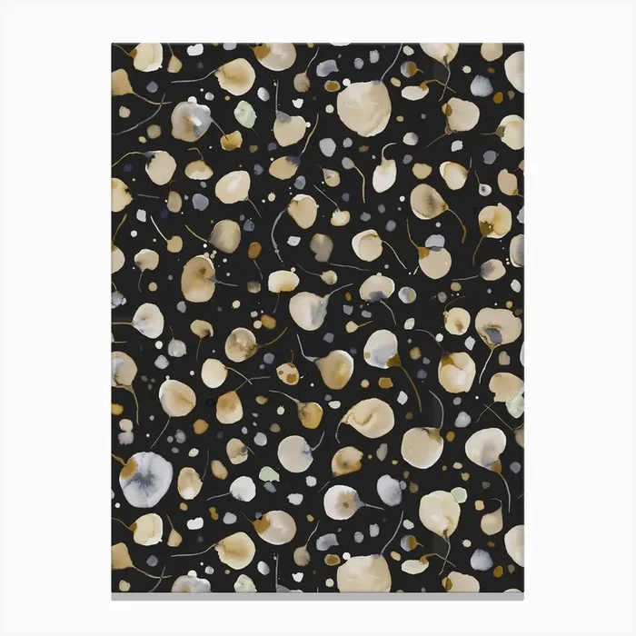 Flying Seeds Gold Silver Canvas Print by Ninola Design