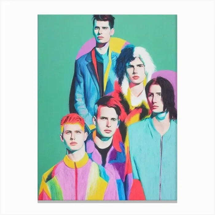 Foster The People Colourful Illustration Canvas Print by The Music Lab